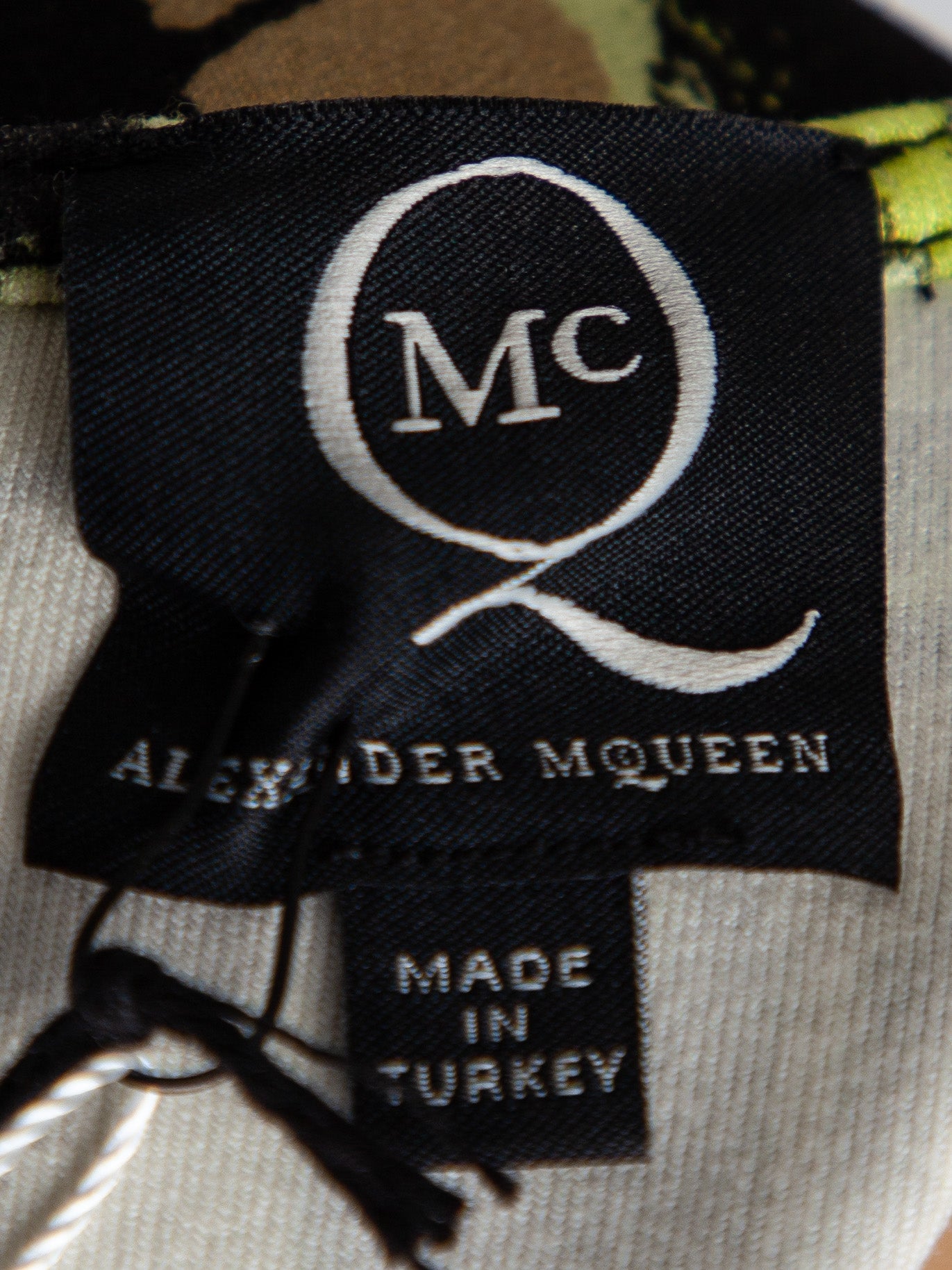 new alexander mcqueen dress green black beige viscose size n/a