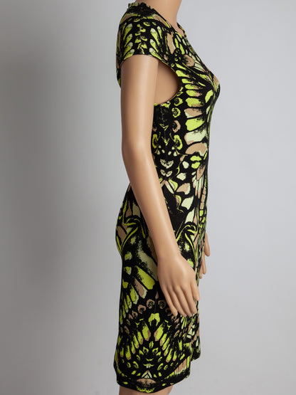 NEW Alexander McQueen Dress Green Black Beige Viscose Size N/A