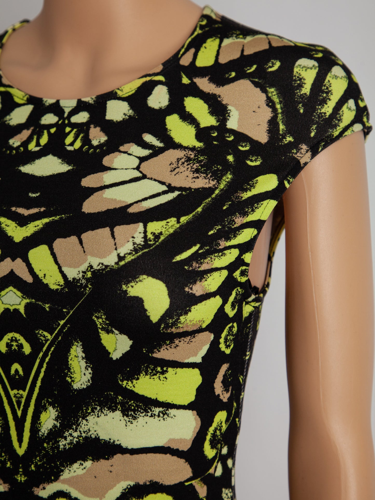 new alexander mcqueen dress green black beige viscose size n/a