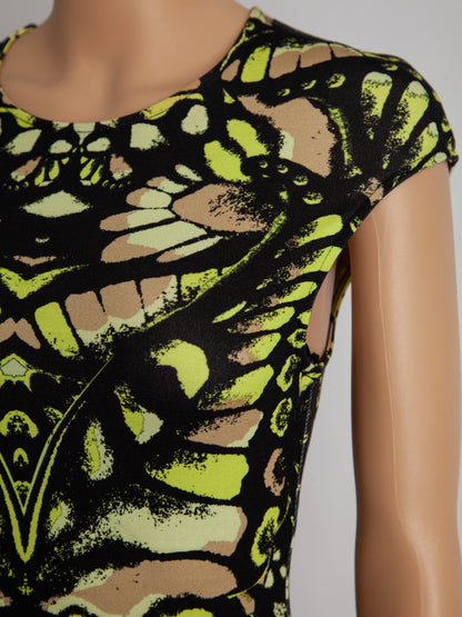 NEW Alexander McQueen Dress Green Black Beige Viscose Size N/A