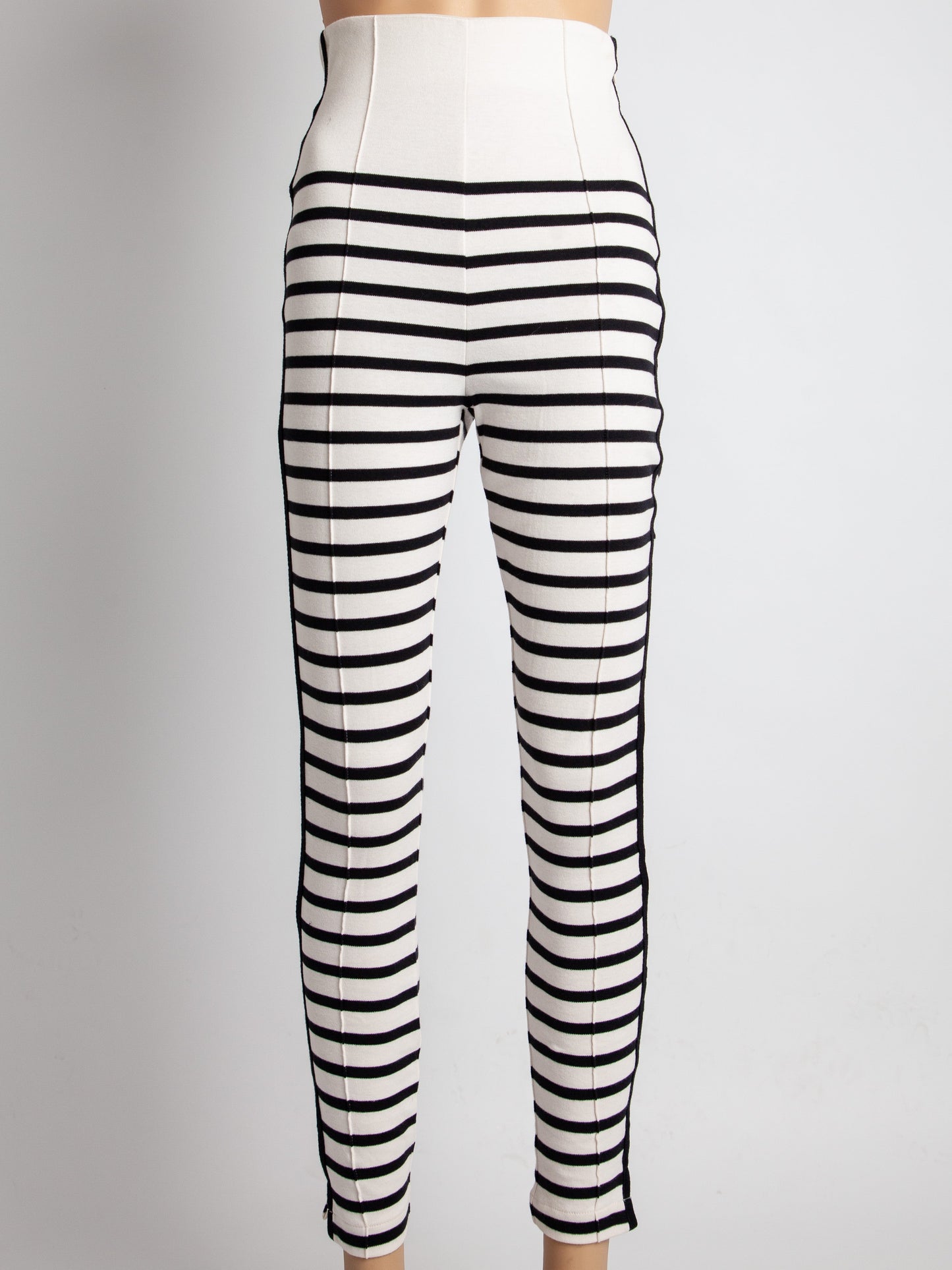 new by malene birger striped pants xs black white cotton