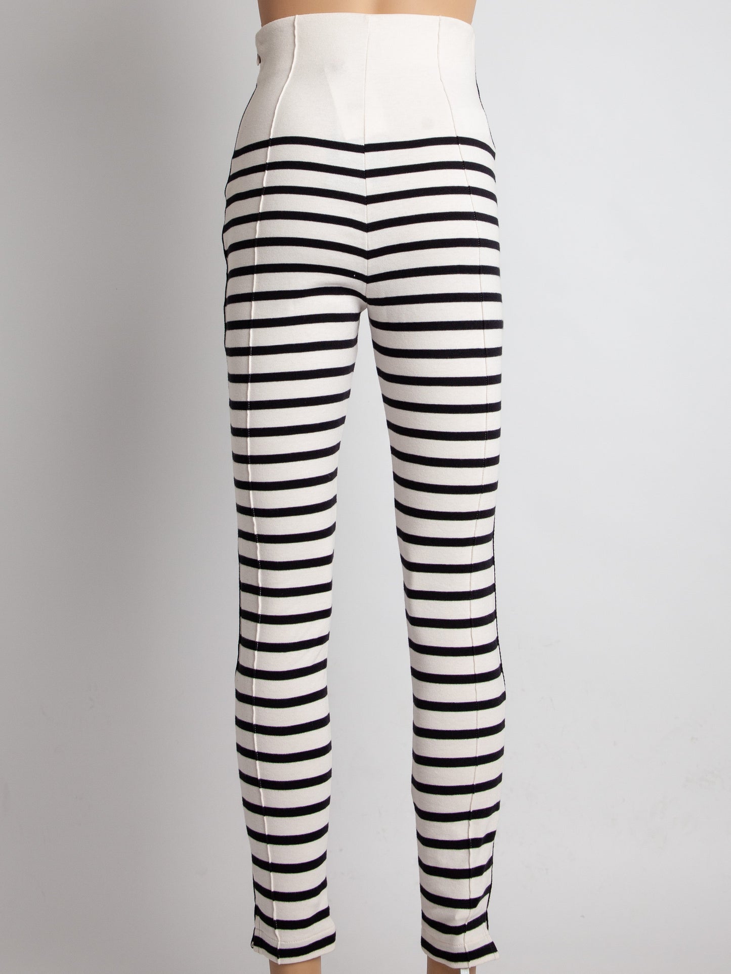 new by malene birger striped pants xs black white cotton