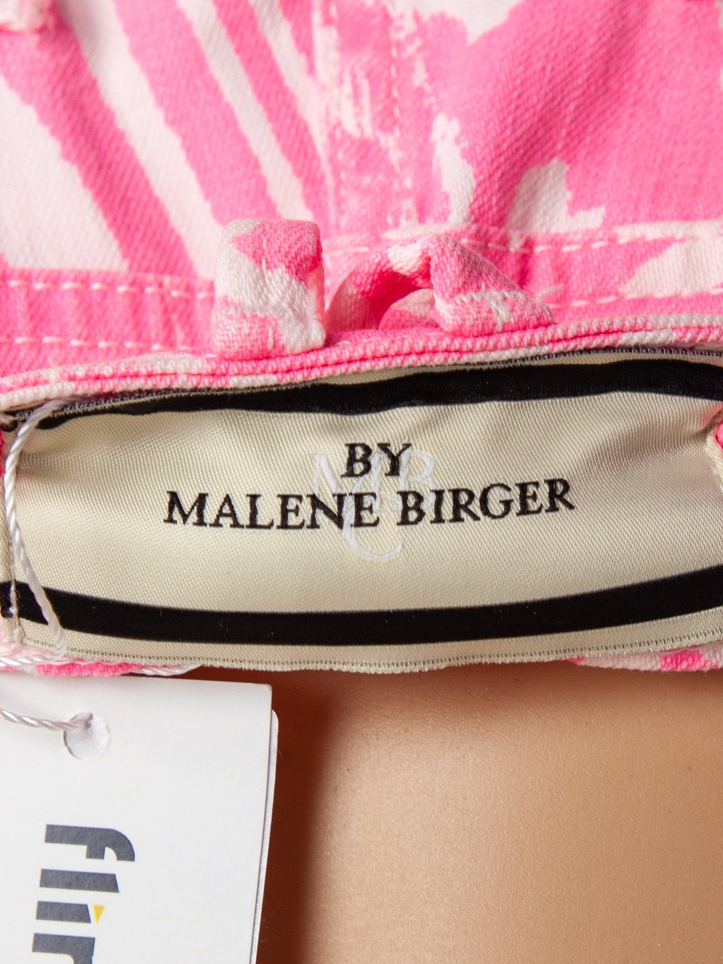 new by malene birger pink cotton abstract pants size s