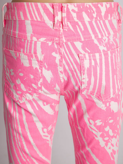 NEW By Malene Birger Pink Cotton Abstract Pants Size S