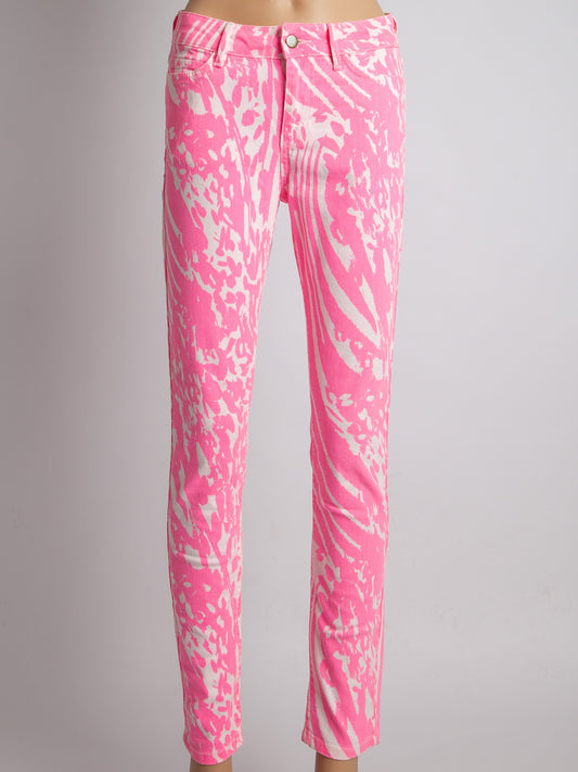 NEW By Malene Birger Pink Cotton Abstract Pants Size S