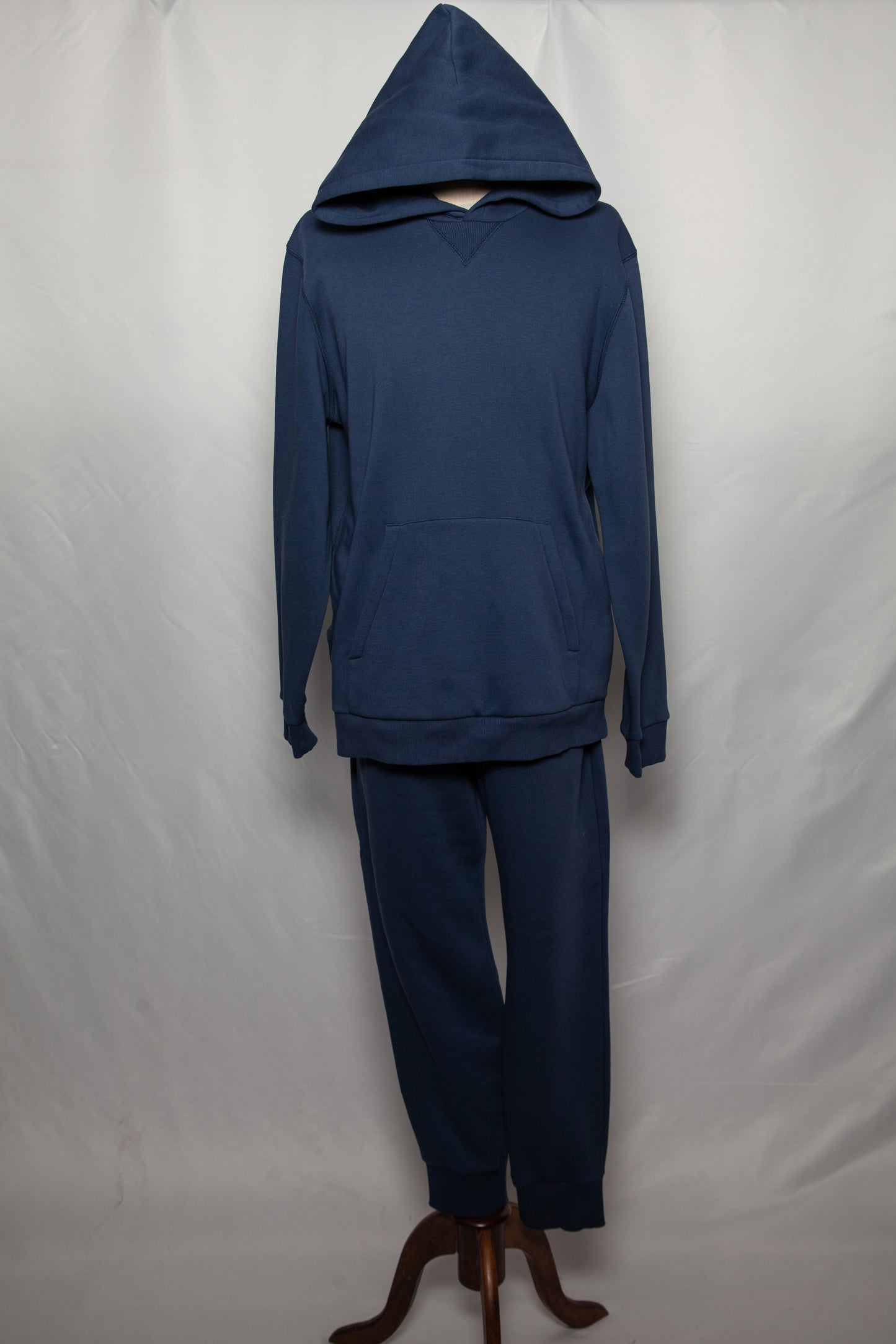 good theory men's blue hoodie & pants set xl cotton