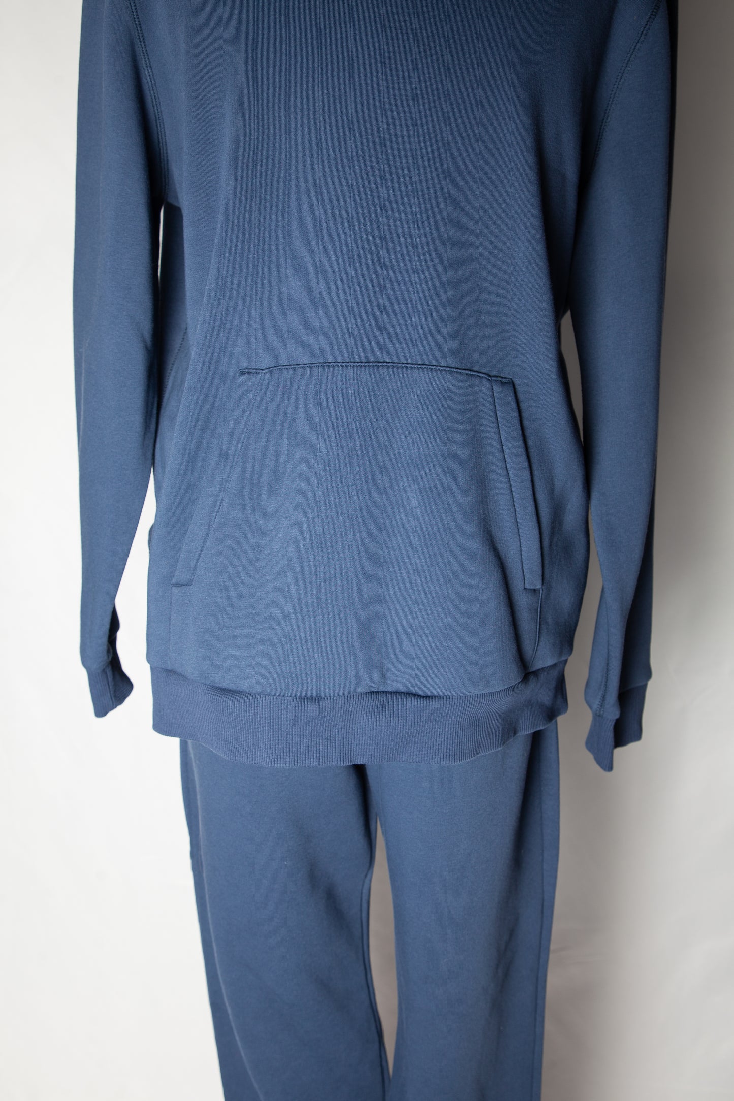 good theory men's blue hoodie & pants set xl cotton