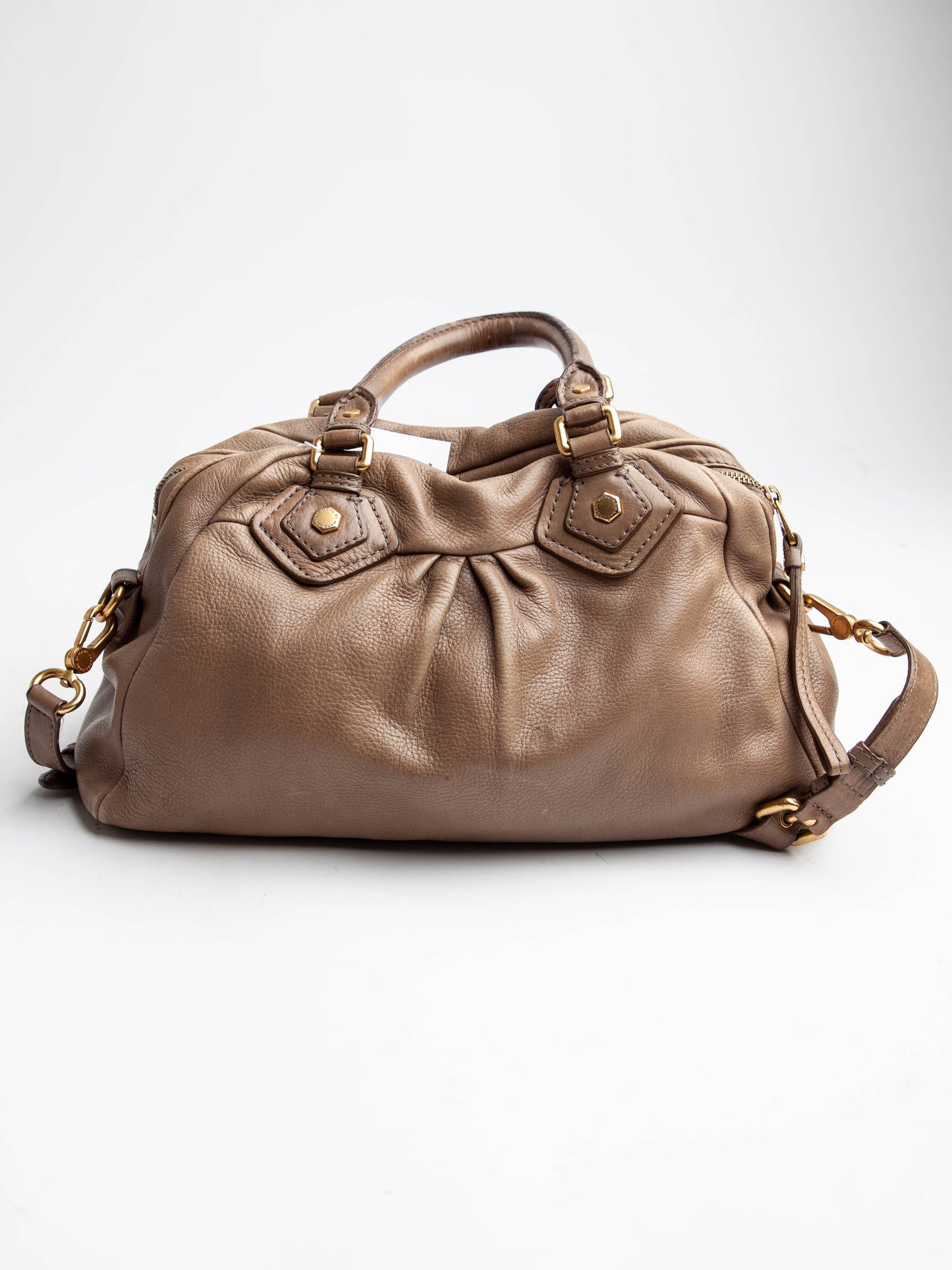 average marc jacobs green leather handbag with gold hardware