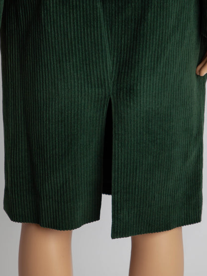 Good Moschino Green Cotton Corduroy Blazer Skirt Suit Size M