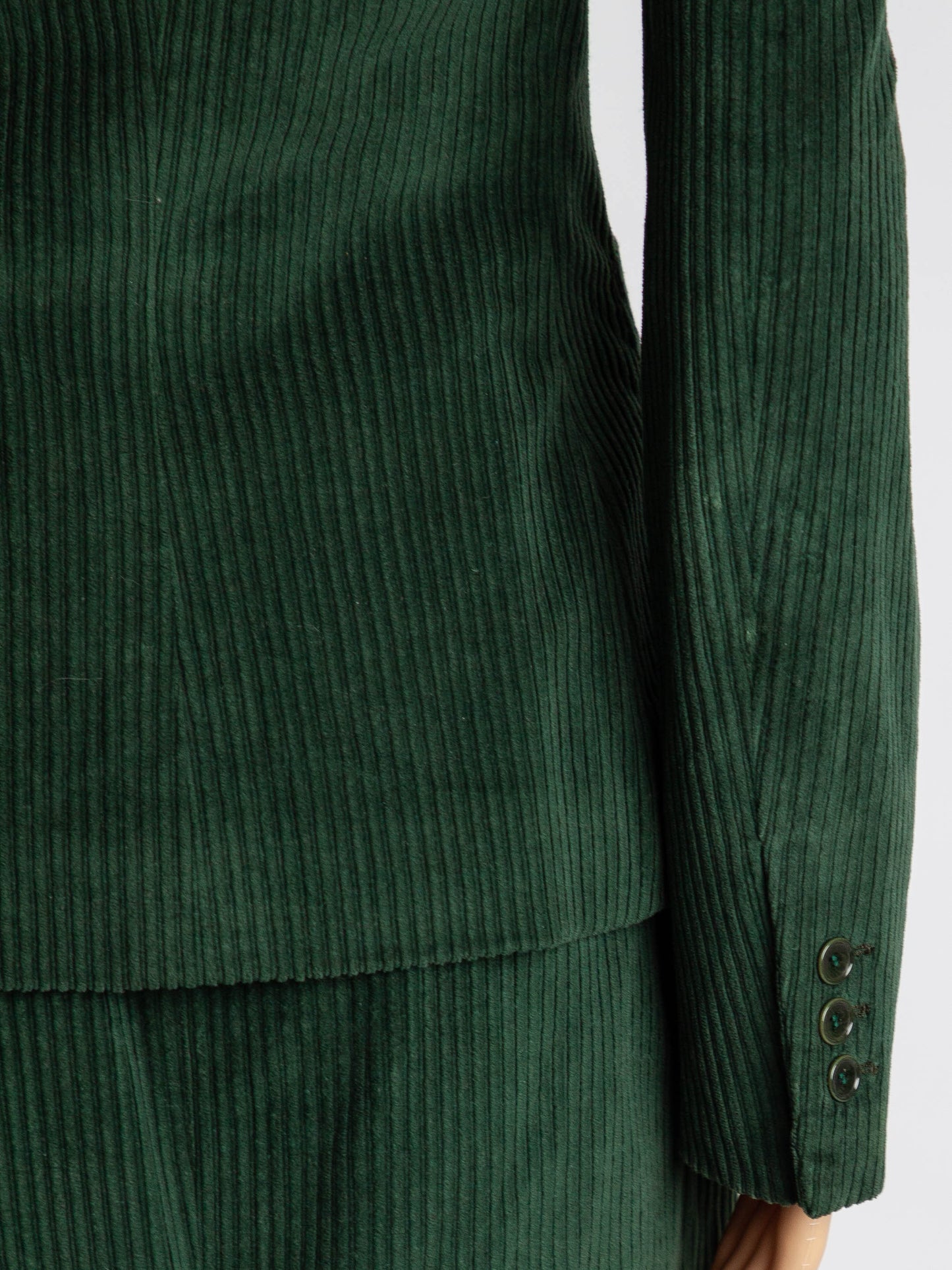 good moschino green cotton corduroy blazer skirt suit size m