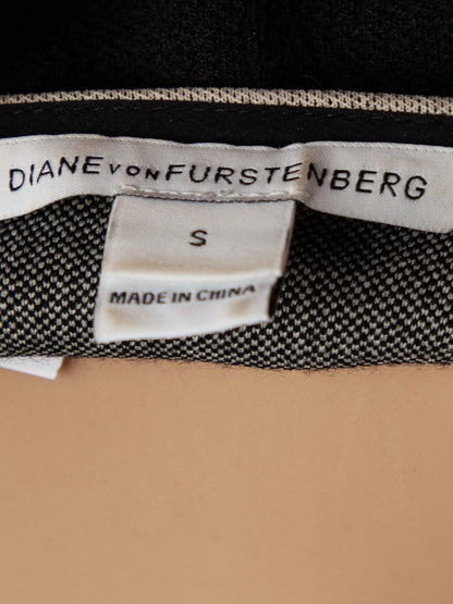 Diane von Furstenberg Black Dress Abstract Beige Pattern Size S
