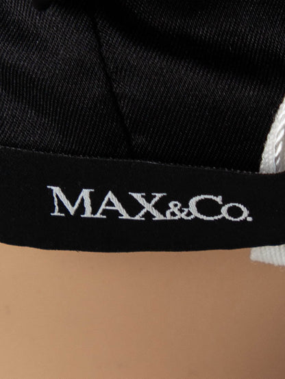 NEW MaxCo Black Viscose Jacket with Ruffled Satin Collar