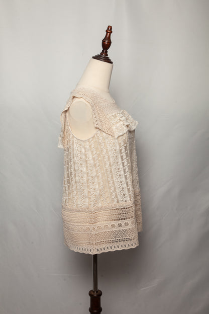 Good TWINSET White Sleeveless Lace Top Size XXS Women's Fashion
