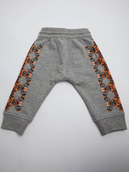 Excellent Burberry Gray Hoodie Pants Set for Kids Size 1 Cotton