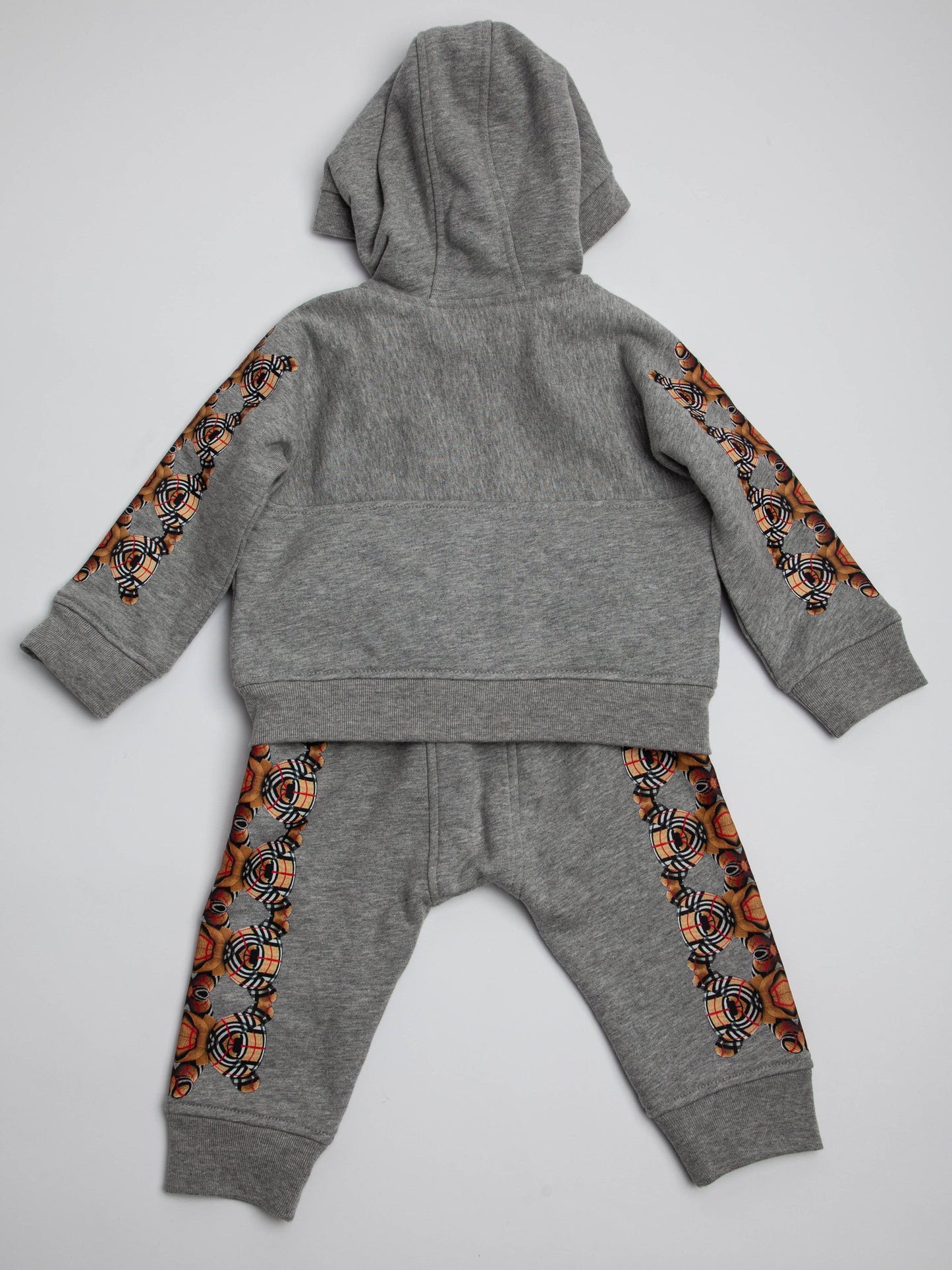excellent burberry gray hoodie pants set for kids size 1 cotton