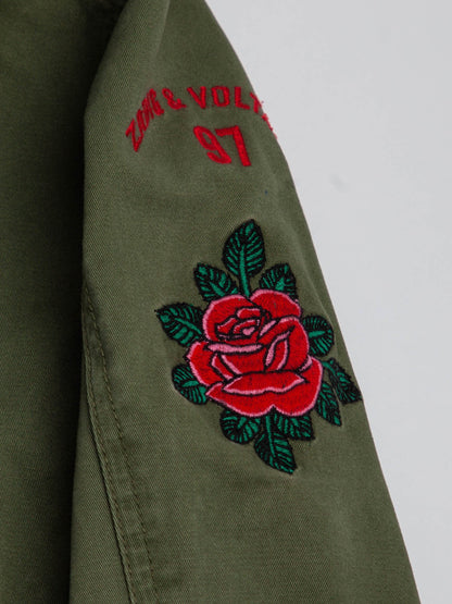 NEW Zadig&Voltaire Olive Green Military Jacket Size 7 for Kids
