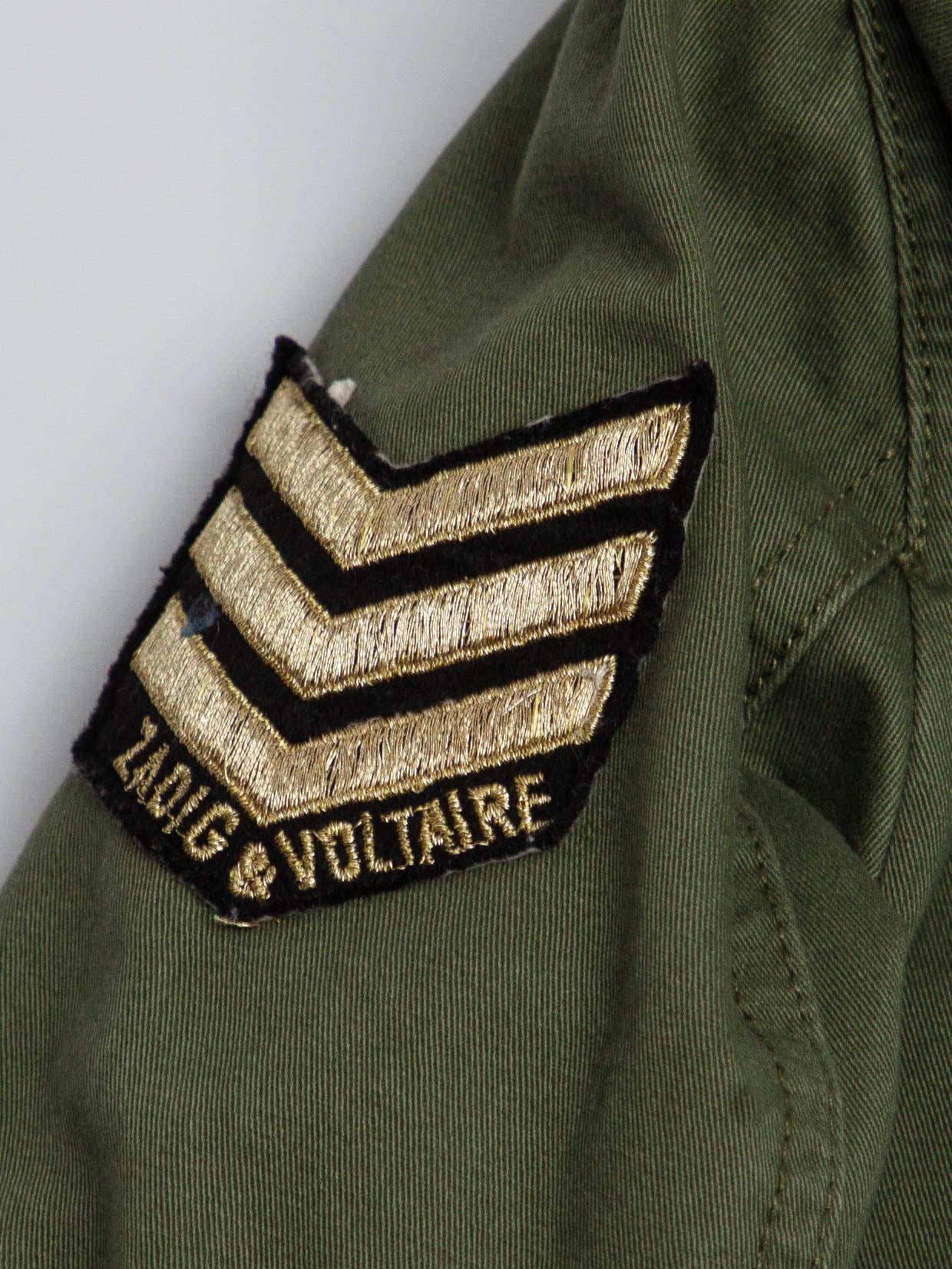 new zadig&voltaire olive green military jacket size 7 for kids