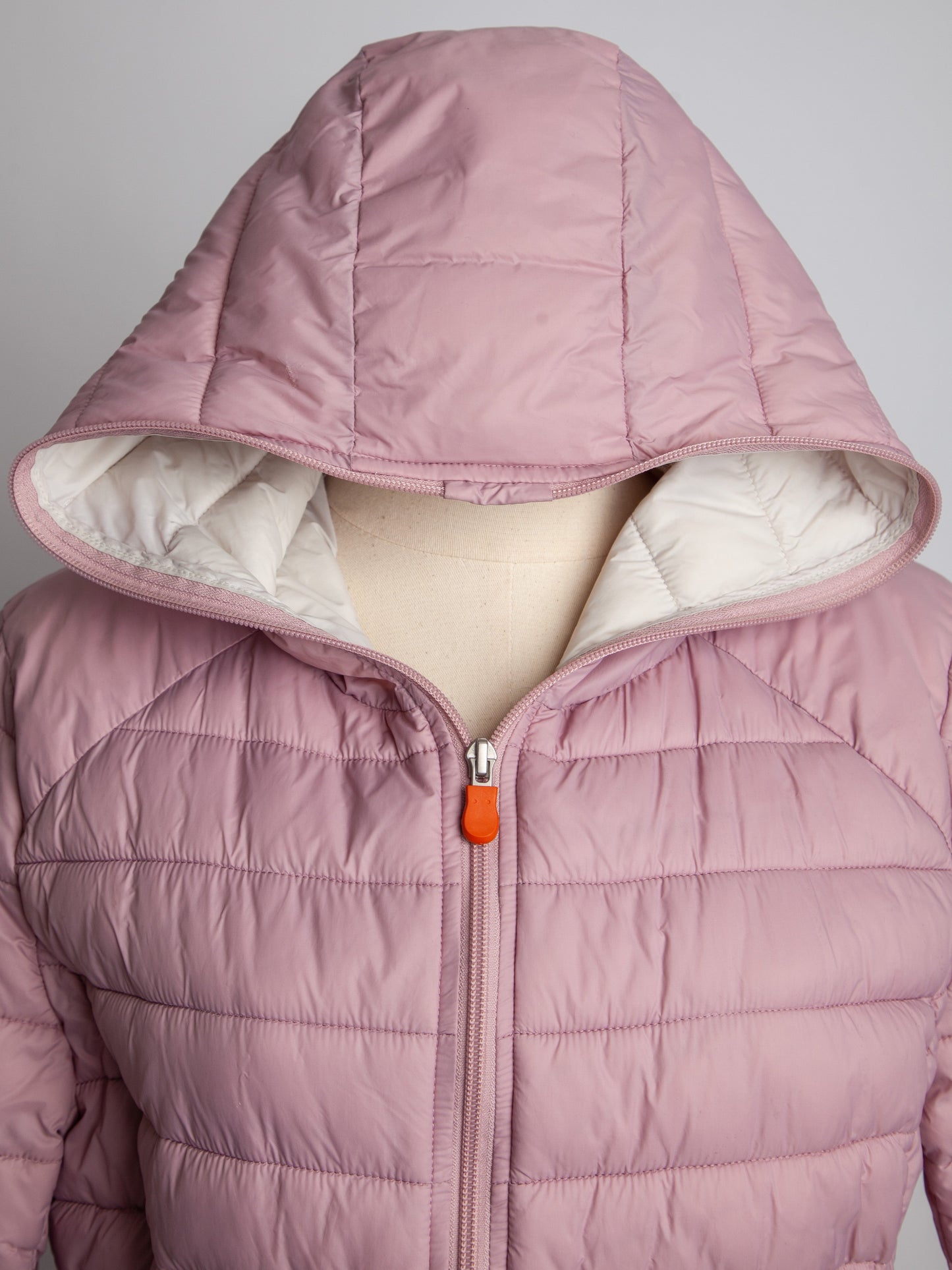 good save the duck pink quilted jacket hooded size xxs