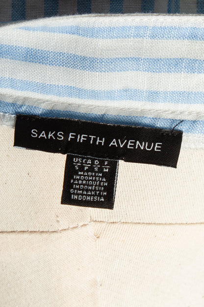 Good Saks Fifth Avenue Blue Striped Blouse Size S Women