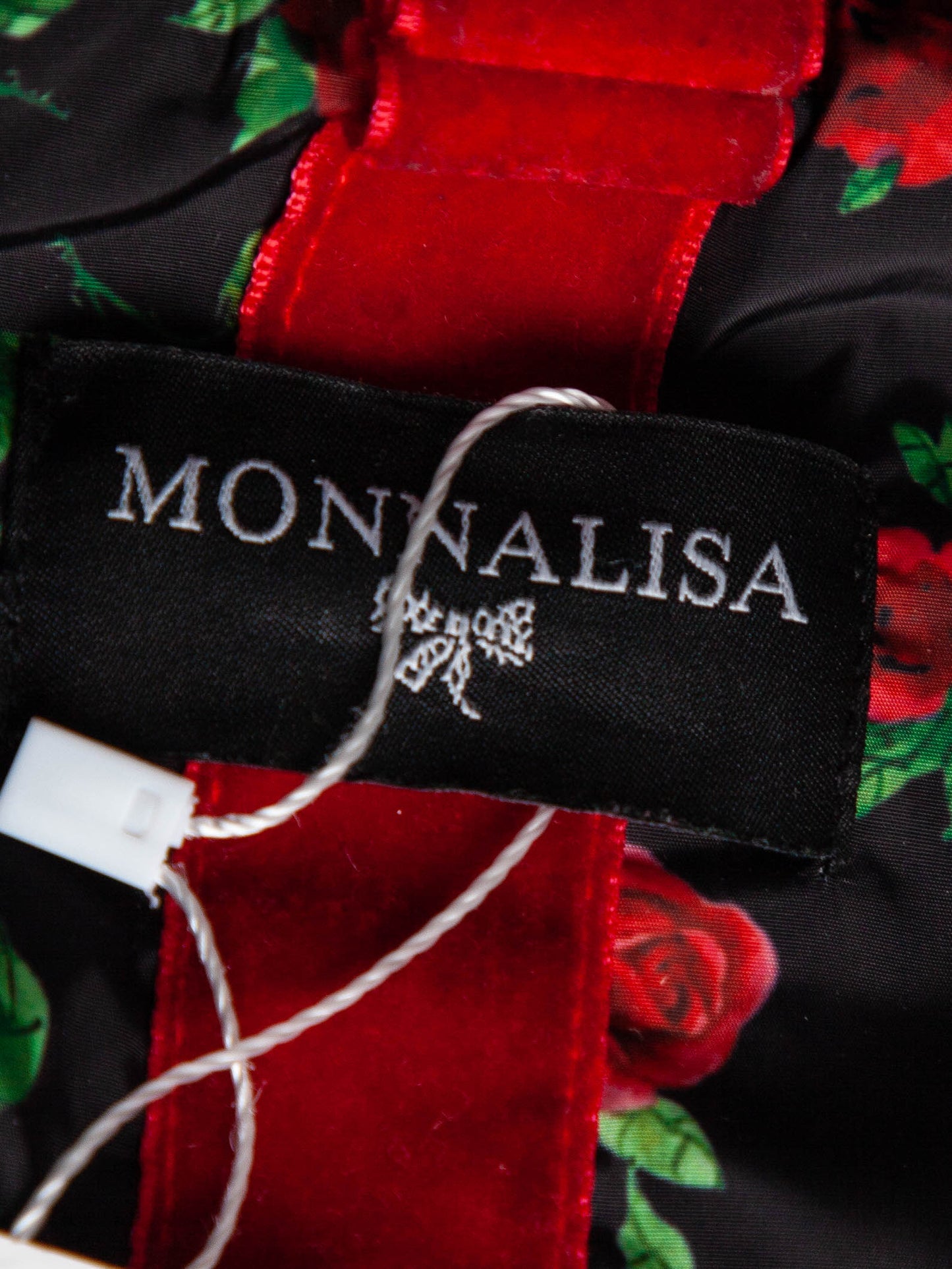 monnalisa black floral snowsuit for kids size 7 excellent condition