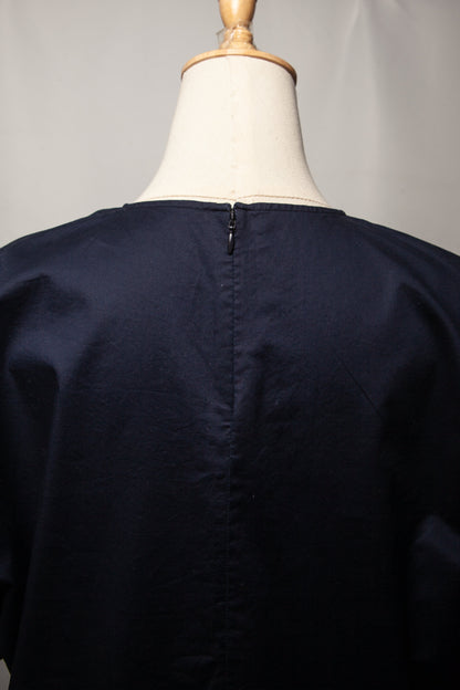 Good Cos Blue Cotton Blouse Size XS Short Sleeves Ruched Design