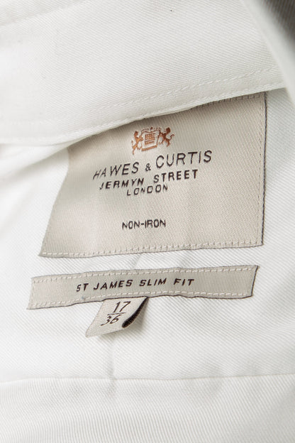 Good Hawes & Curtis White Cotton Dress Shirt Size XL for Men