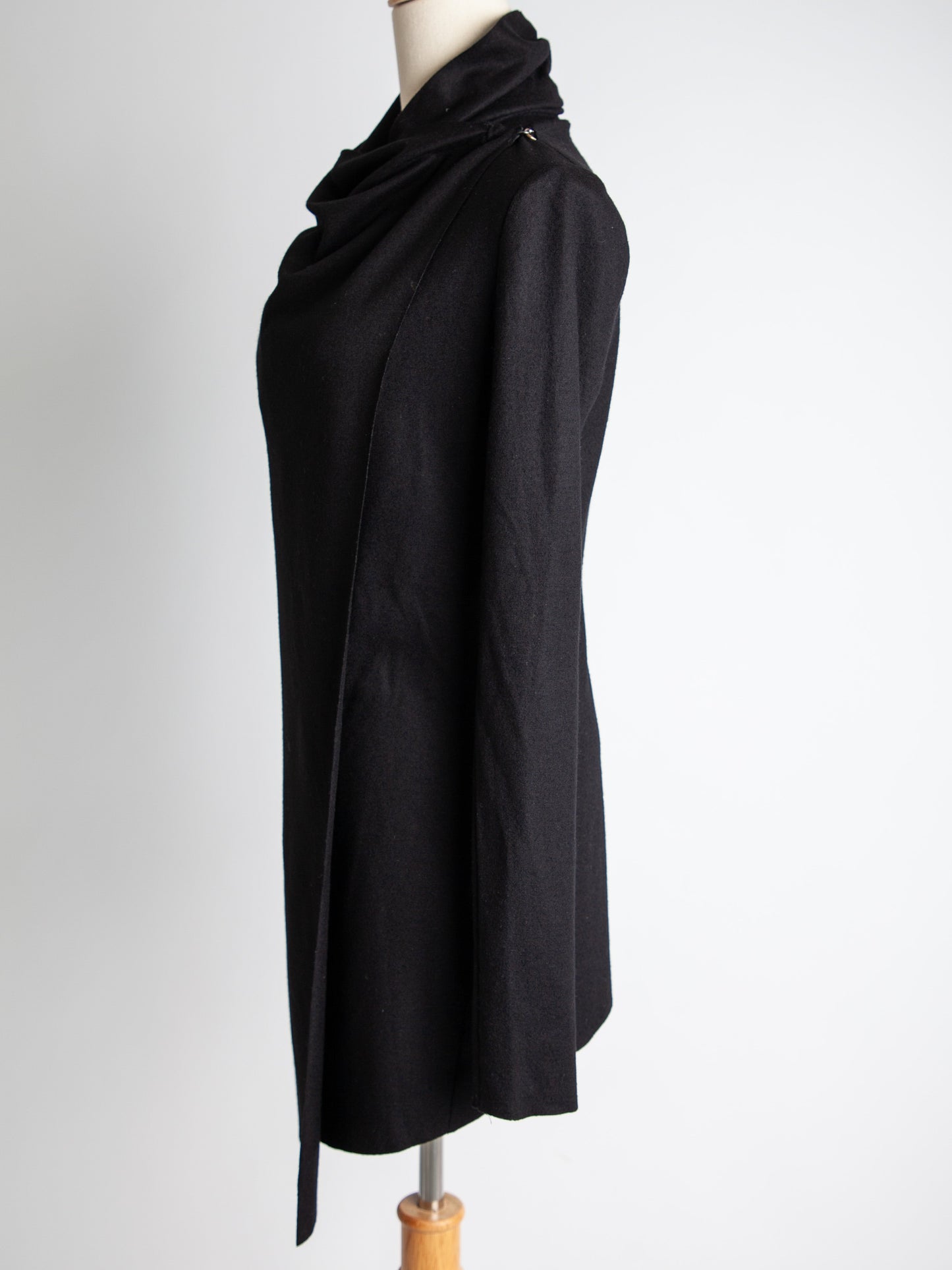good helmut black cashmere tunic poncho sweater size xxs