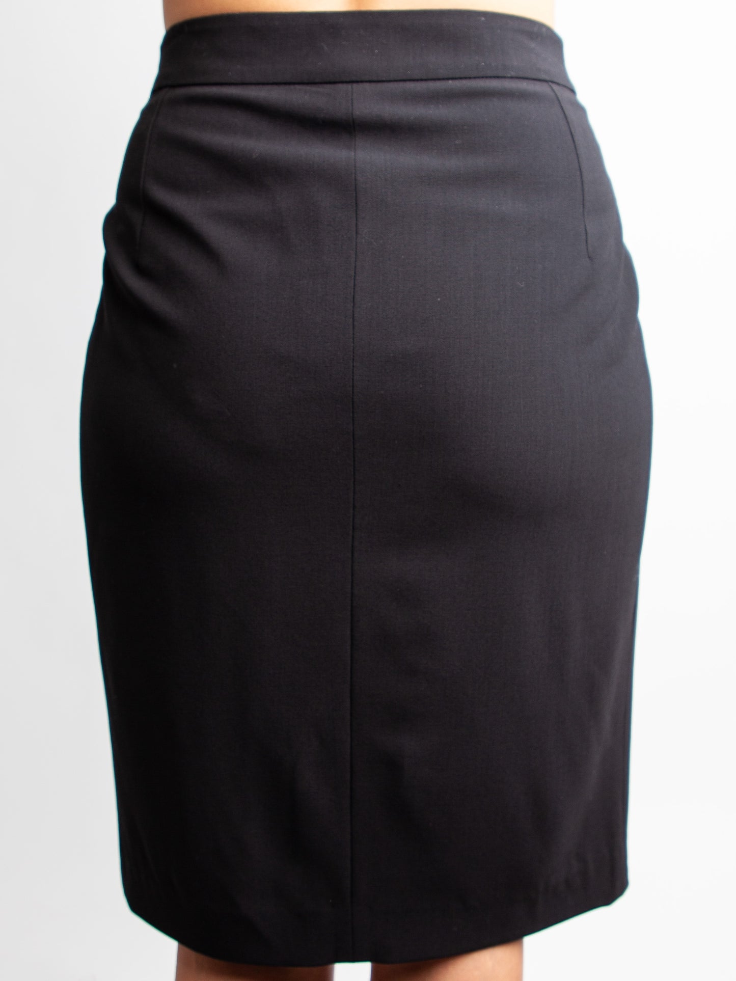 good armani exchange black polyester women's skirt size s with pleats