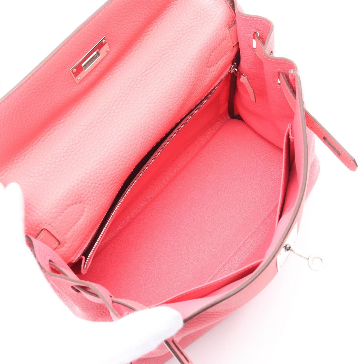 Hermes Kelly 28 Handbag Rose Dete Pink Leather Taurillon Clemence