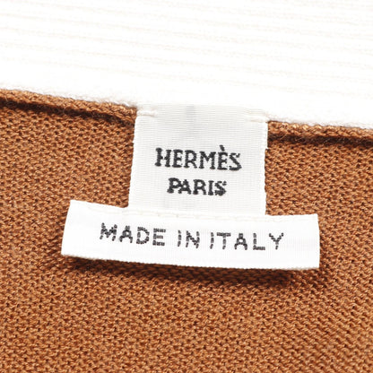 Hermes Chaine Dancre Cardigan Marron Brown Beige Silk Cashmere Silk 5e 2749df