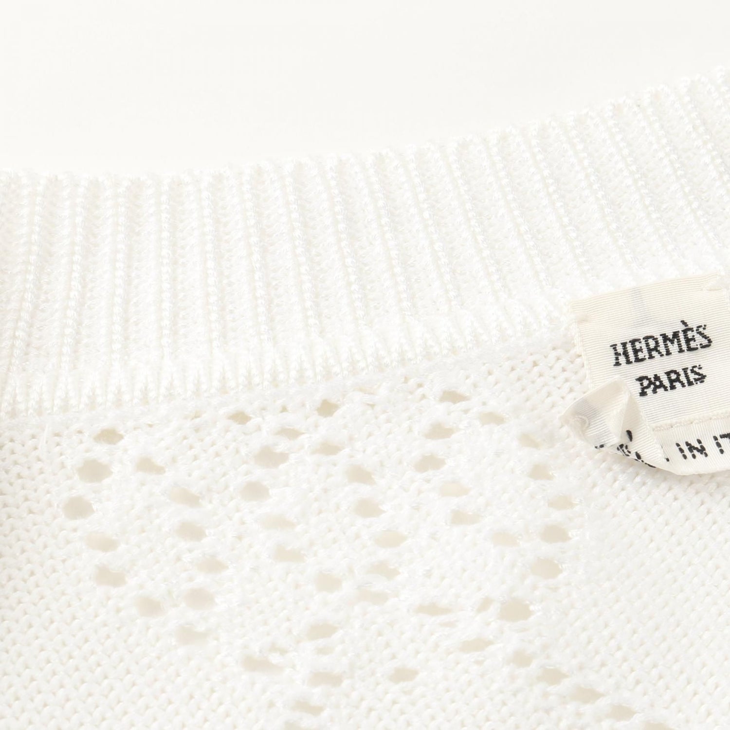 Hermes H Lift Serie Button Cardigan White Rayon Cotton 2e 2710da