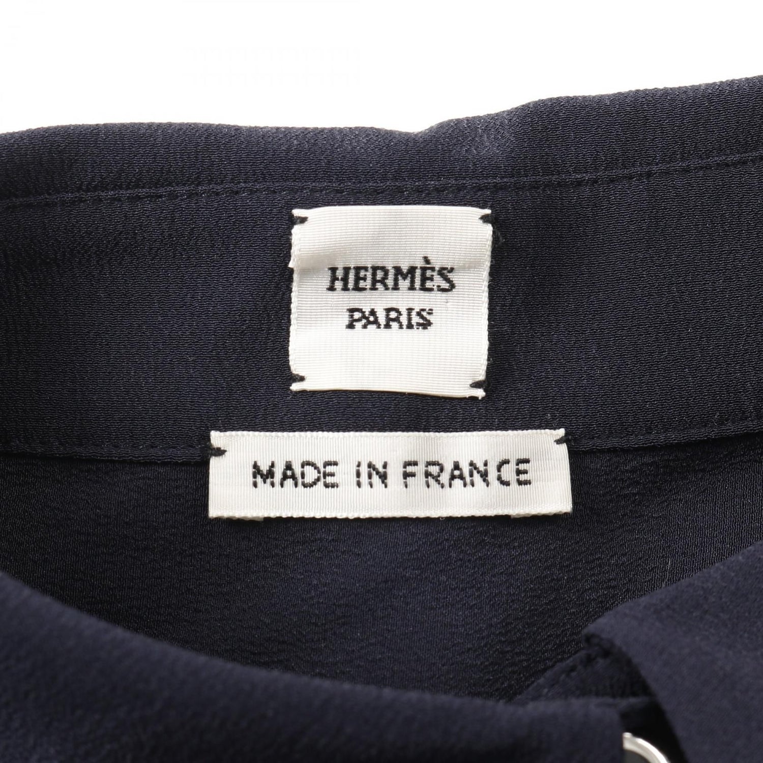 Hermes Chne Dunkel Other Tops Navy Silk 3e 0609dv