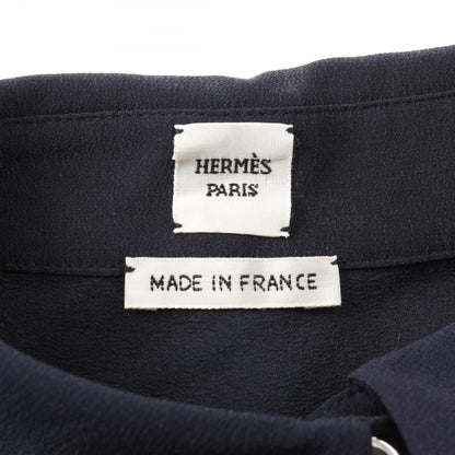 Hermes Chne Dunkel Other Tops Navy Silk 3e 0609dv