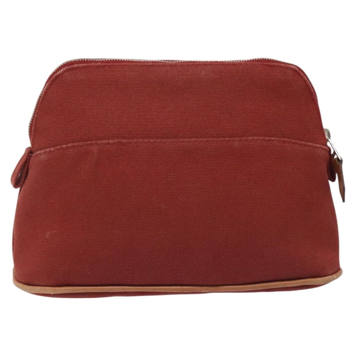 Hermes Bolide Pm Pouch Canvas Red Auth