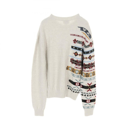 Hermes Couleurs En Cours Knit Sweater *32-5731 Wool Cashmere Gray Mens M