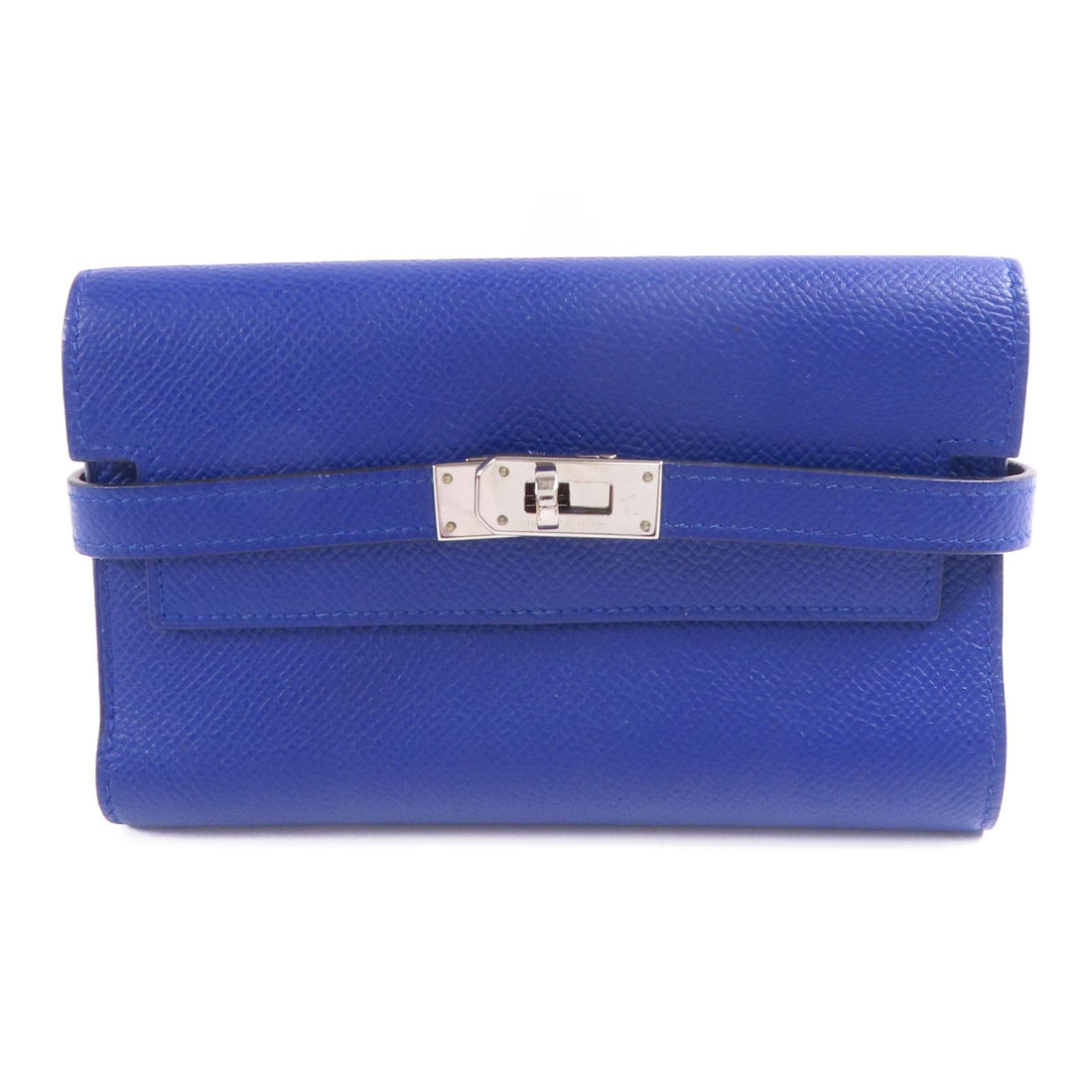 Hermes Epsom Leather Kelly Wallet Ginpaku Chosenbao Bleu Electrique Tri-Fold Long Wallet Blue Electric Blue 7t/phw Epso