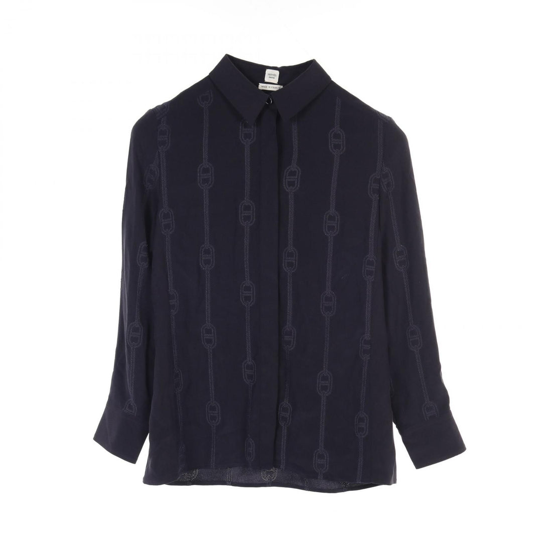 Hermes Chne Dunkel Other Tops Navy Silk 3e 0609dv
