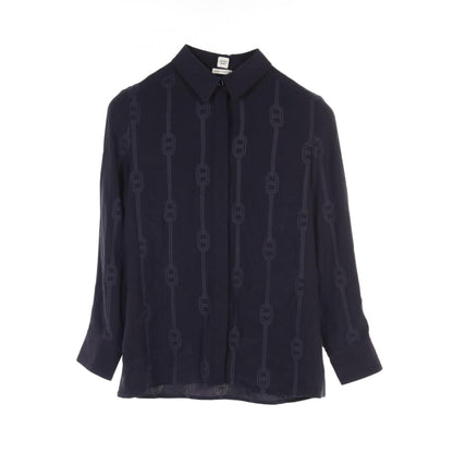 Hermes Chne Dunkel Other Tops Navy Silk 3e 0609dv