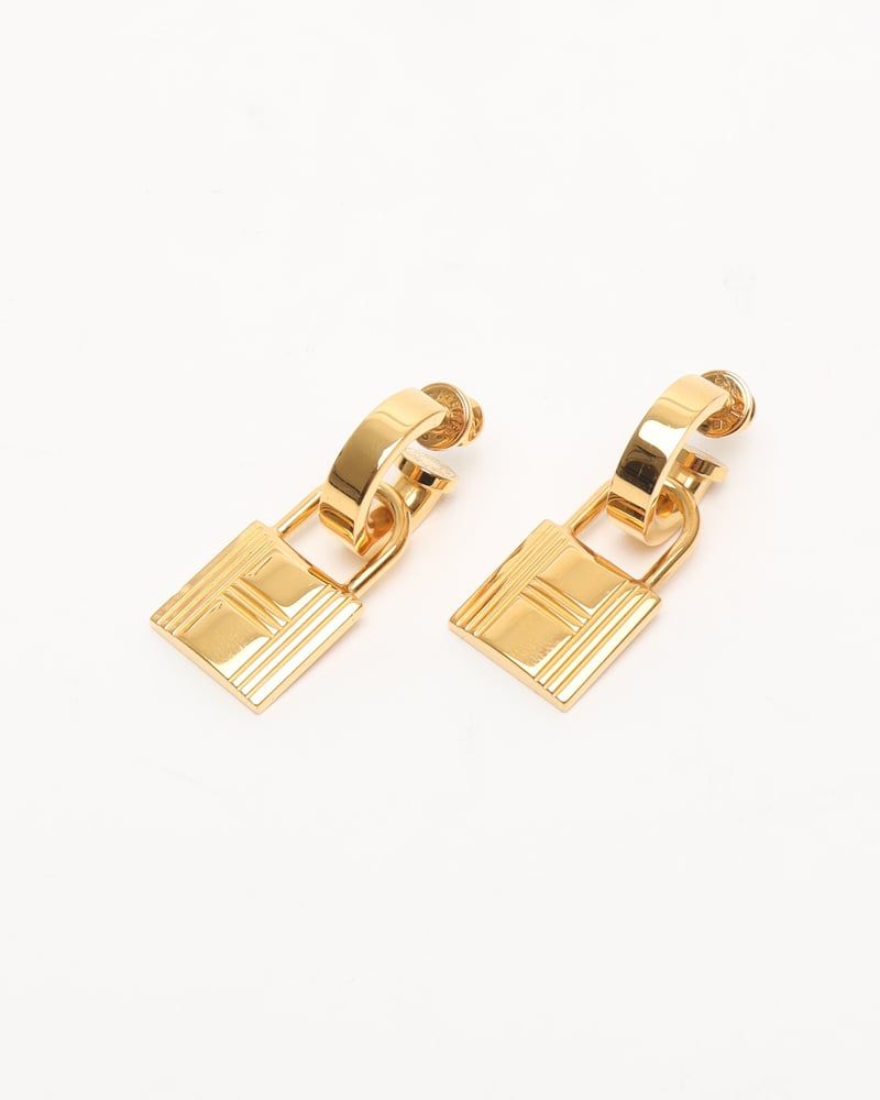 Herm�s O Kelly Gold-plated Earrings