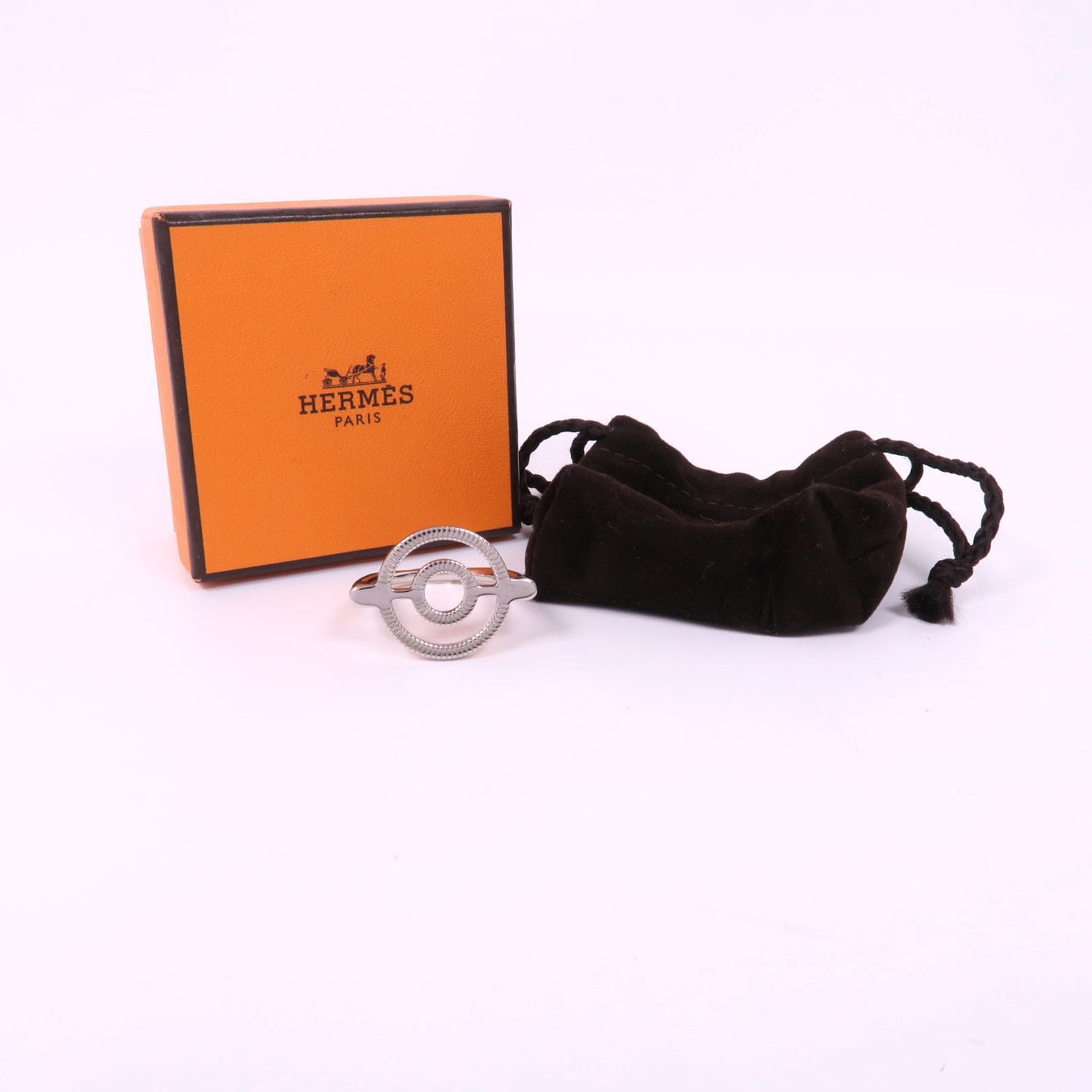 Hermes Kim Scarf Ring Silver Other Metal