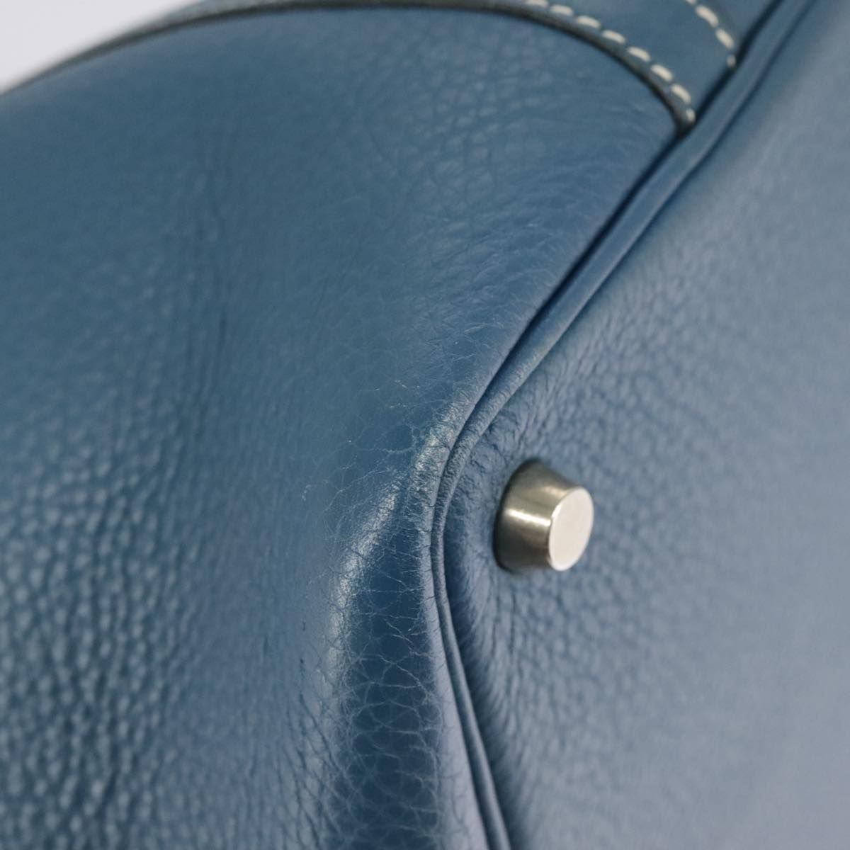 Hermes Picotan Pm Hand Bag Taurillon Clemence Blue Auth