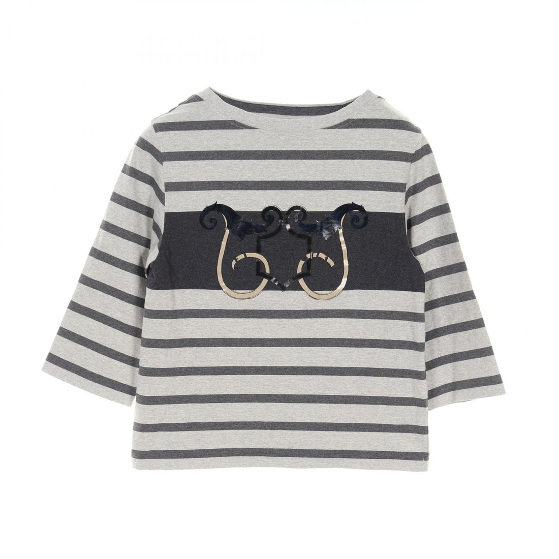 Hermes T-shirt Tops Half Sleeve Cotton Gray 36
