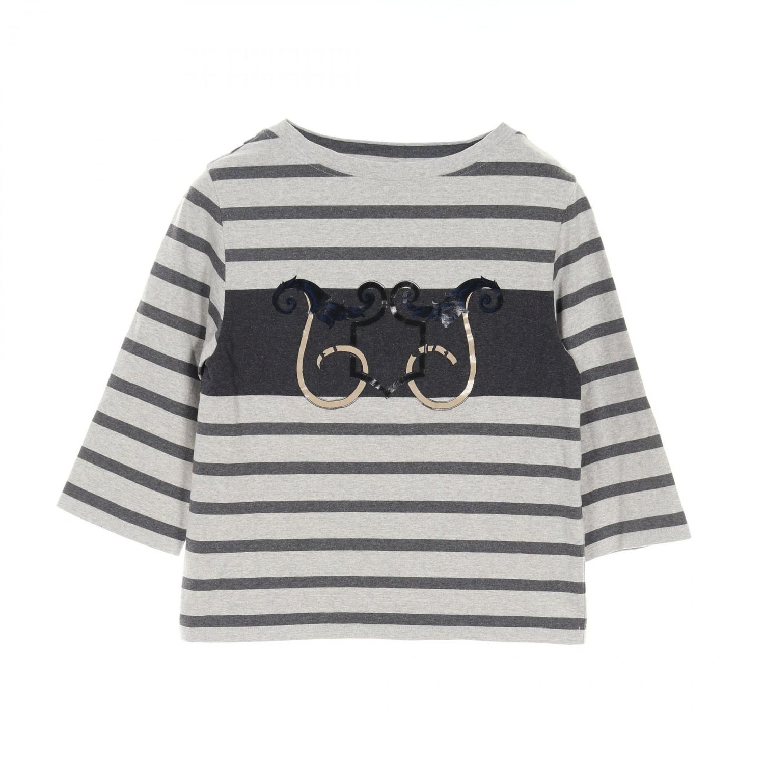 Hermes T-shirt Tops Half Sleeve Cotton Gray 36