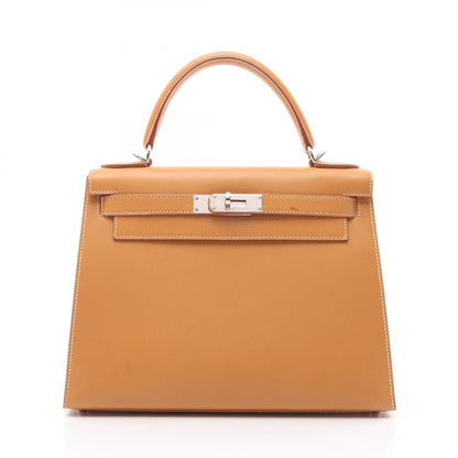 Hermes Kelly 28 Handbag Natural Sable Brown Calfskin (cowhide) Chamonix Leather