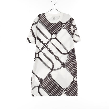 Hermes Coaching Remix Dress White Black Cotton 5e 4518de