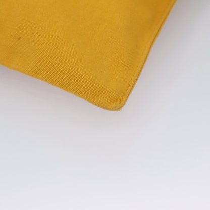 Hermes Clutch Bag Canvas Yellow Auth