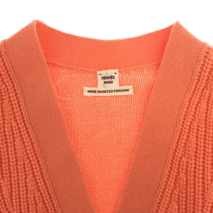 Hermes Jacket Knitwear Cardigan Cashmere Cotton Orange  34