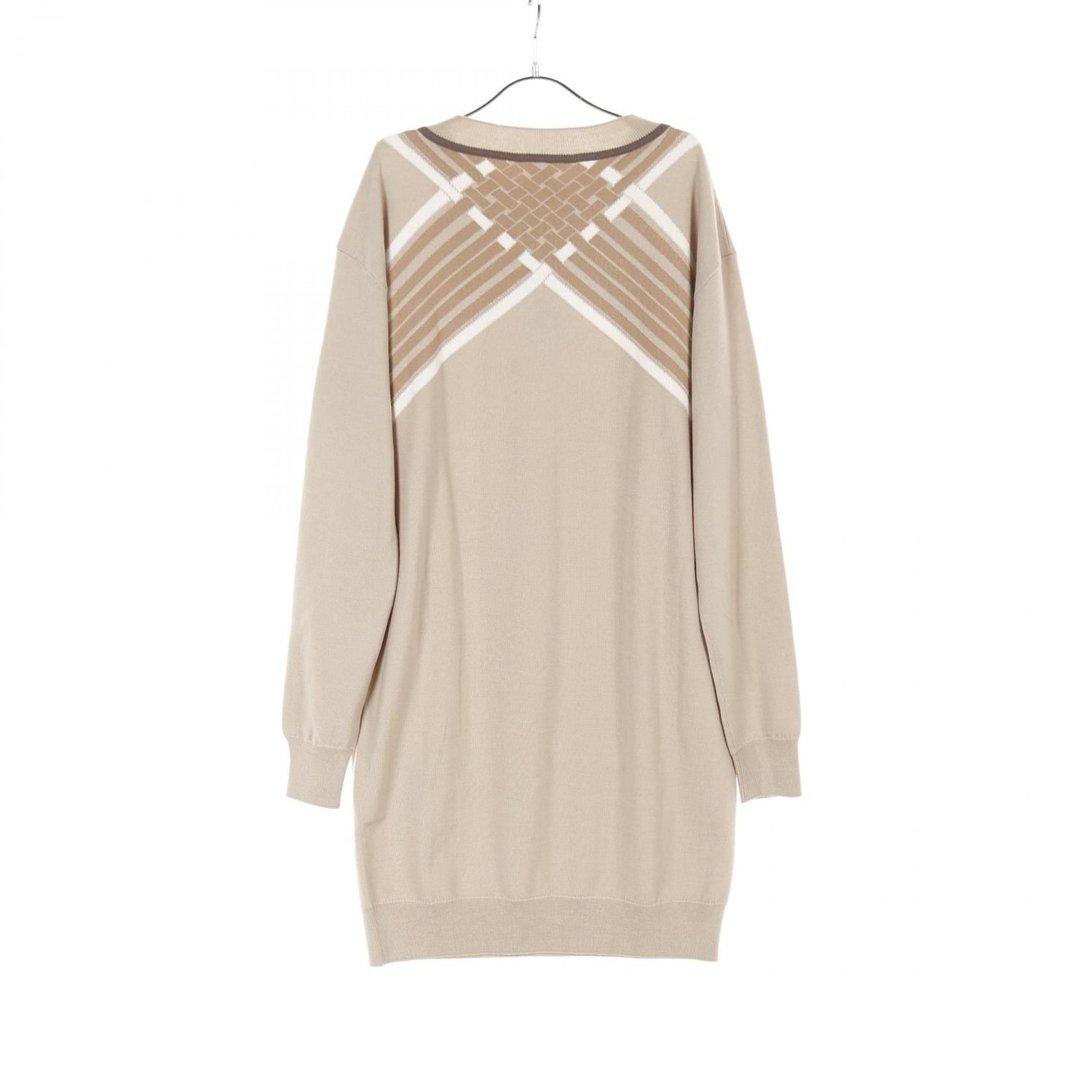 Hermes Mors A Jouets Embroidery Dress 336 4h 2534dd Wool Beige