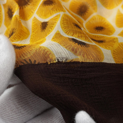 Hermes Blouse Silk Shirts Tops Orange Black Beige Orange 42