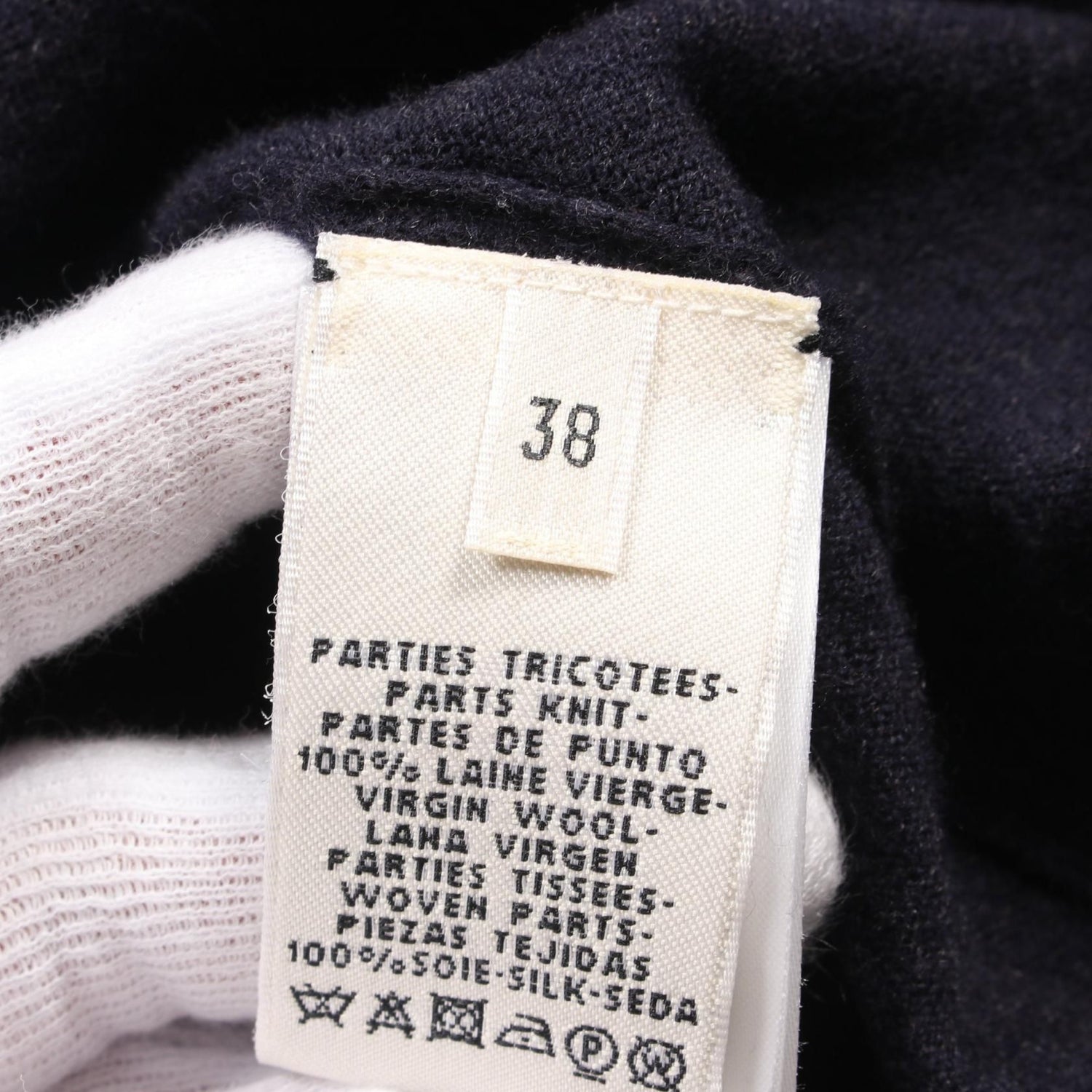 Hermes Les Cles Bandana Cardigan Jacket 67-7762 Silk Wool Navy 